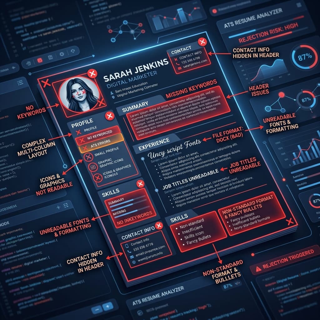 Errores en el CV para ATS que te eliminan al instante